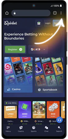 Open website in Chrome on Android smartphone