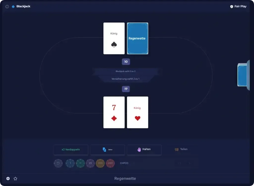 Rainbet Blackjack Original