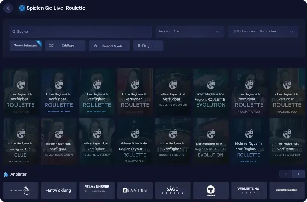 Roulette-Spiele auf Rainbet