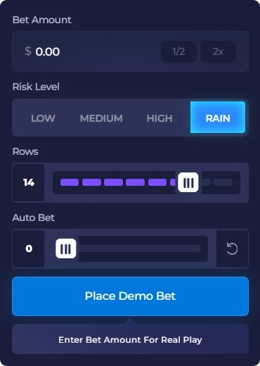 Main Settings in Plinko original game
