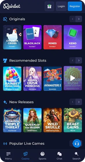 rainbet app casino games